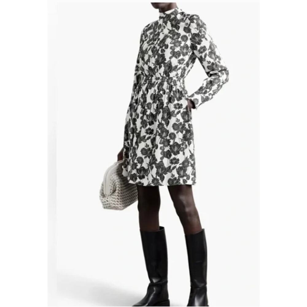 JASON WU‎ Floral-print silk crepe de chine mini dress Size 0 New with Tags